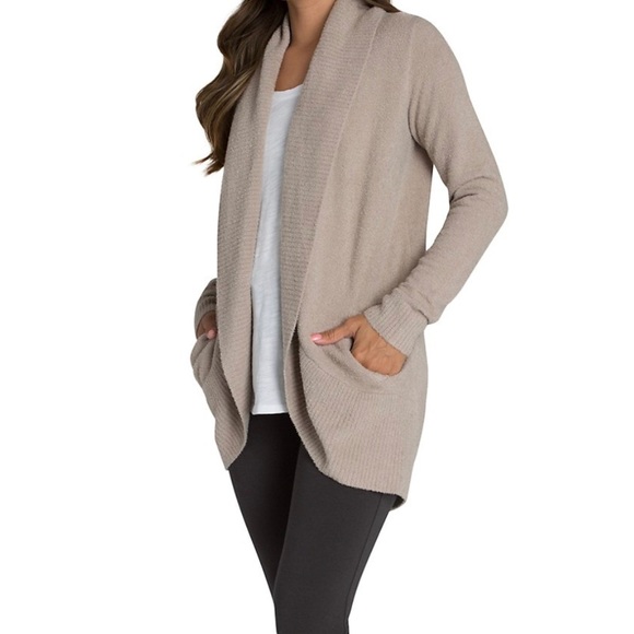 Barefoot Dreams Sweaters - Barefoot Dreams NWT The Cozy Chic Lite Circle Cardigan Taupe XS
